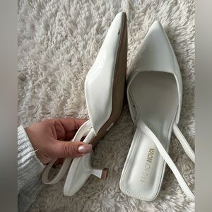 White kitten heel